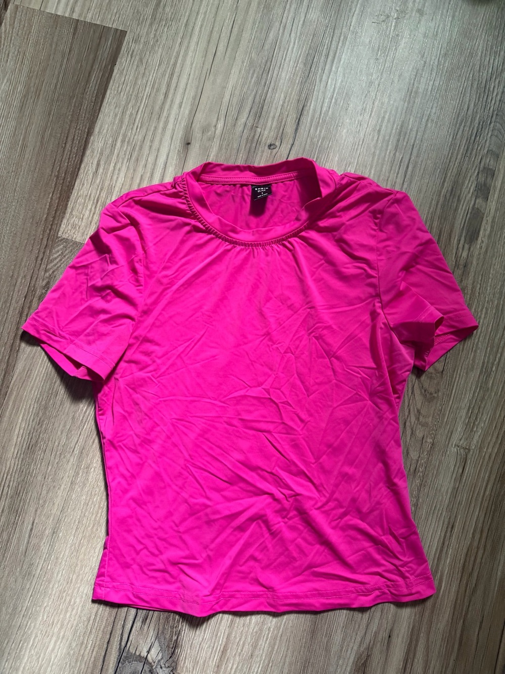 SHEIN Hot Pink Short Sleeve Crew Neck Tee